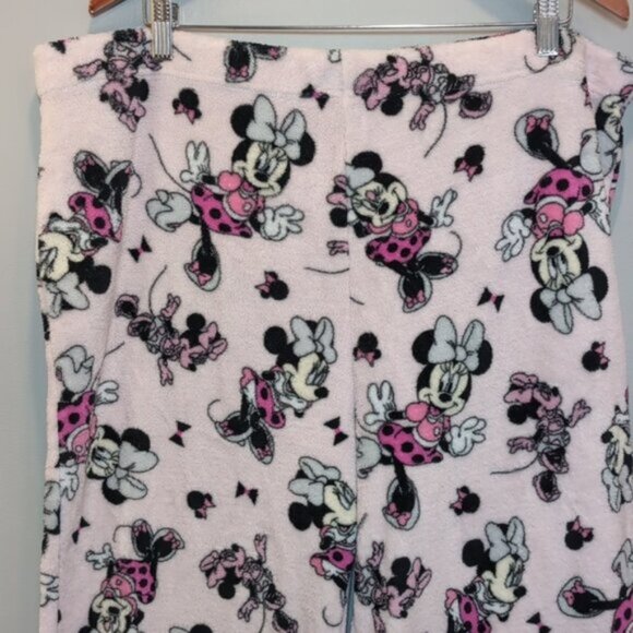 3/$20 Disney Minnie Mouse Fleece Pajama Pants Lounge Winter Pull On Straight Leg - Picture 2 of 7
